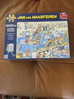 Jan van Haasteren 1500-Pc Comic Puzzle THE PRINTING OFFICE Collectible 2016 EUC